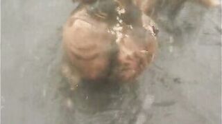 Fat woman fucked outdoors in the mud