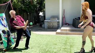 Big Ass Redhead Milf Plays Dick Ball With Step Son's Huge White Cock - 8 image