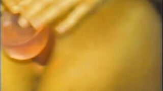 Horny slut loves fucking her tight pussy with a dildo