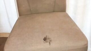 Blonde amateur slut fucking herself and riding a big dildo and vibrator