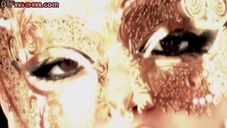 Bigboob MILFs in stockings threeway nailed in doggystyle