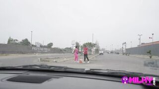 A very flirtatious milf with a big ass was selling on the street but nobody paid attention to her