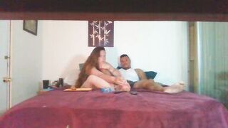 Sexy busty milf smoking while guy slides his hands up her skirt and plays with her pussy