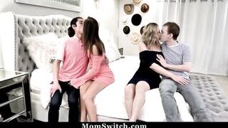 Hot Milfs Teaching Their Stepsons to Have a Safe Sex - Lilly James, Christy Love - MomSwitch