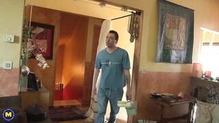 Moms at hardcore fun with inexperienced lovers