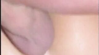 Randy busty blond whore getting anally fucked on the purple couch