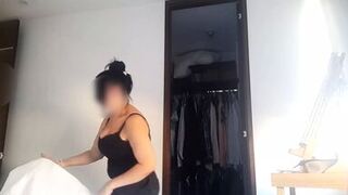 Maid has huge natural breast and lets her boss squeeze them as she loves it - 1 image