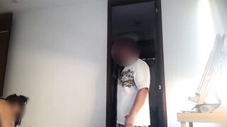 Maid has huge natural breast and lets her boss squeeze them as she loves it