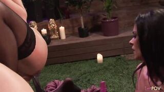 Amazing brunette girls make each other happy with sex toys - 13 image