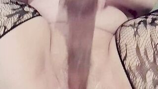 Dildo show for my boss close up on my wet hole devouring a 9 incher