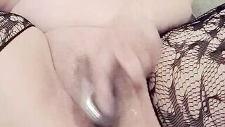 Dildo show for my boss close up on my wet hole devouring a 9 incher