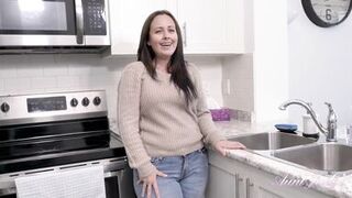 AuntJudys - 43yo Big-Booty MILF Brandii Banks Sucks Your Cock in the Kitchen