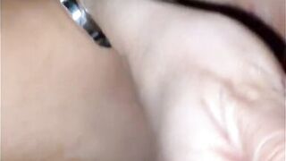 Tiny_Bunny: hot girl with big boobs has pussy and ass hole ticked before being fucked from behind