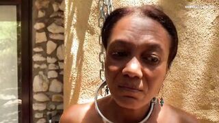 Dominatrix Mistress April  Rose garden 2  ebony female slave training