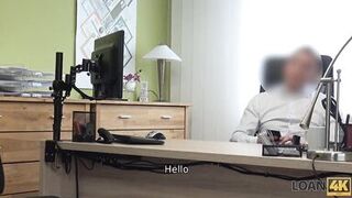 LOAN4K. Admirable twosome of MILF and agent who gives loan