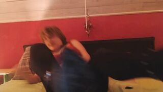 popping balloons with my ass and high heels