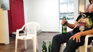 I go to my best friend's house to watch the game and I end up fucking his wife while he is with us