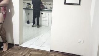 Cuckold fucking my best friend's wife while she is in the kitchen What a good woman she has