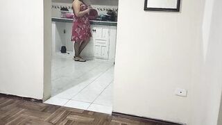 Cuckold fucking my best friend's wife while she is in the kitchen What a good woman she has