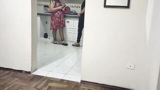 Cuckold fucking my best friend's wife while she is in the kitchen What a good woman she has
