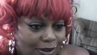 Cute ebony BBWs talk to the camera behind the scenes