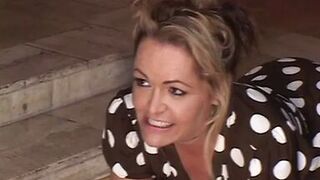 Randy slut takes dick in pussy and mouth then toes sucked and face jizzed