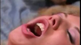 Blonde anal angel with big tits is fucked from behind by big cock on bed