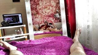 Hot POV fuck-session by mature russian couple: blowjob, mirror and reverse cowgirl close up .!. )))