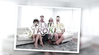 Caring Blonde Bombshell Milf Sucks The Pain Away Of Her Naughty Stepson's Cock