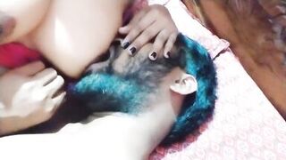 Sucking my girl friend big boobs