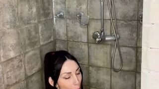 Wet masturbation in the bathroom