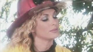 Blonde firefighters with big tits get fucked by an old hippy