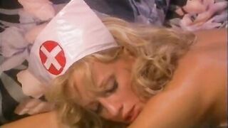Blonde slut in nurse outfit gets fucked by bald cowboy