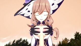Genshin Impact: Lisa BlowJob And TitJob CumShot Hentai