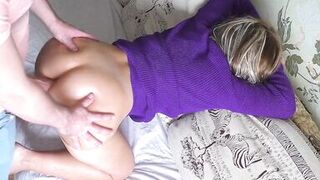 Milf took a dick in her hand and turned for anal sex