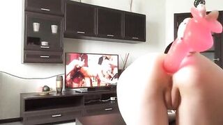 CURVY TEEN GIRLFRIEND STRIPS AND SQUIRTS WHILE YOURE AT WORK