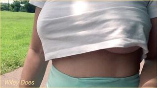 Amateur wife outdoor public nude jog | Risky public dare - 14 image