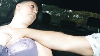 Russian beauty with big tits pays for a taxi, sex with cancer on the hood of a car