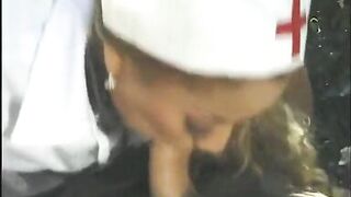 Nurse revives guy's tool with her mouth and pussy