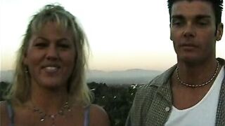 Tanned blonde loves doggystyle anal riding and face cumming