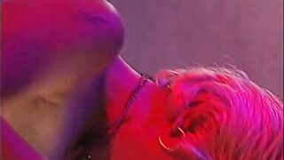 Amazing blonde slut blows a few cocks