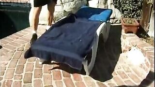 Tattoed brunette with round boobs begs for dickpeneteration