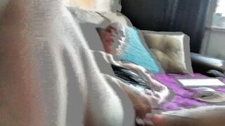 Bald daddy sucks a dildo, and then fucks his perky slut with it! My wife is dirty lustful whore .!.