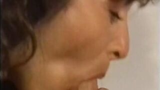 Classic big breasted brunette gets hairy pussy pounded