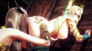 ELF WARRIOR LICKED PUSSY OF THE QUEEN FOREST | 3D Hentai