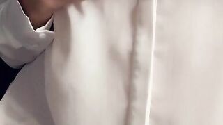 Teasing in White (blouse and undies) - 5 image