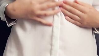 Teasing in White (blouse and undies) - 8 image