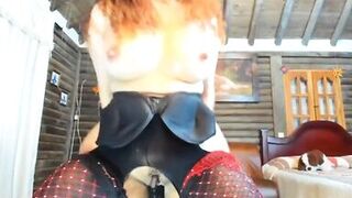 Dirty milf rides creamy , squirts all time and milking tits