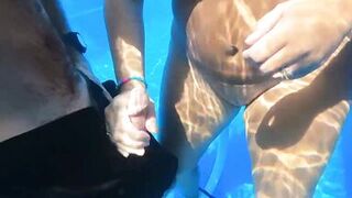 Sexy Joy takes a Creampie in the Pool