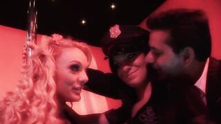 Naughty policewoman with stripper get wild and fuck in club